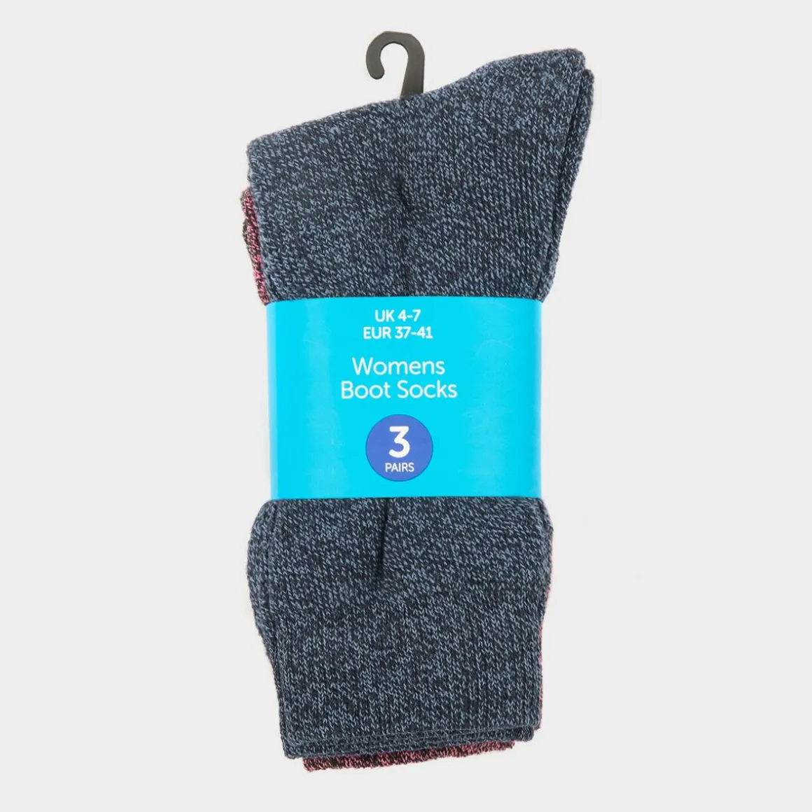 Hayle Womens Pink, Navy & Grey 3 Pack Boot Socks