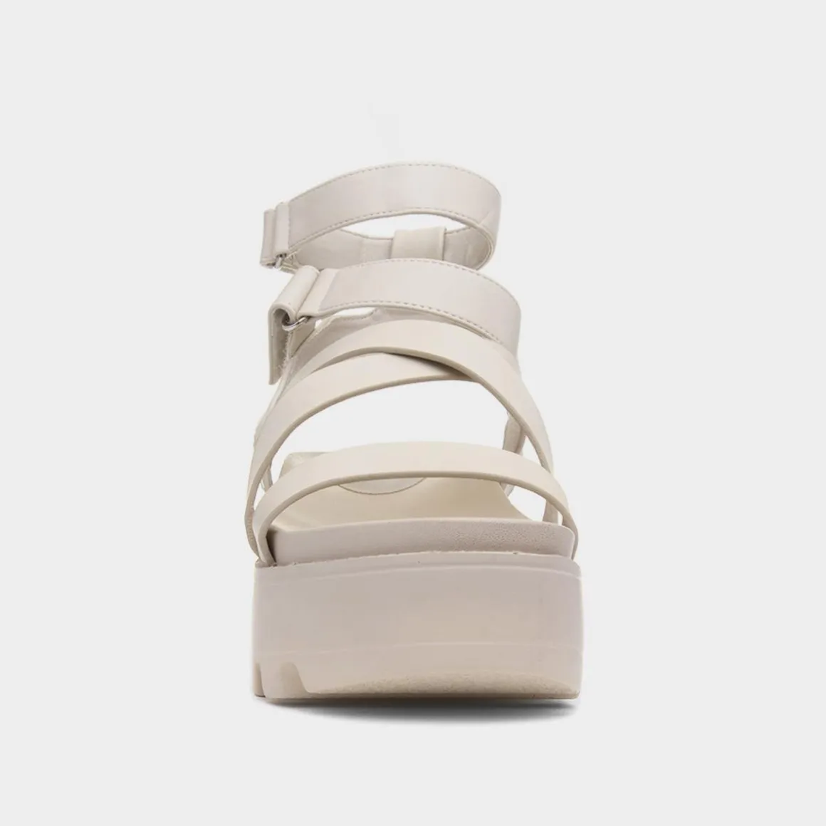 Heart Cynthia Womens Beige Strappy Chunky Sandal