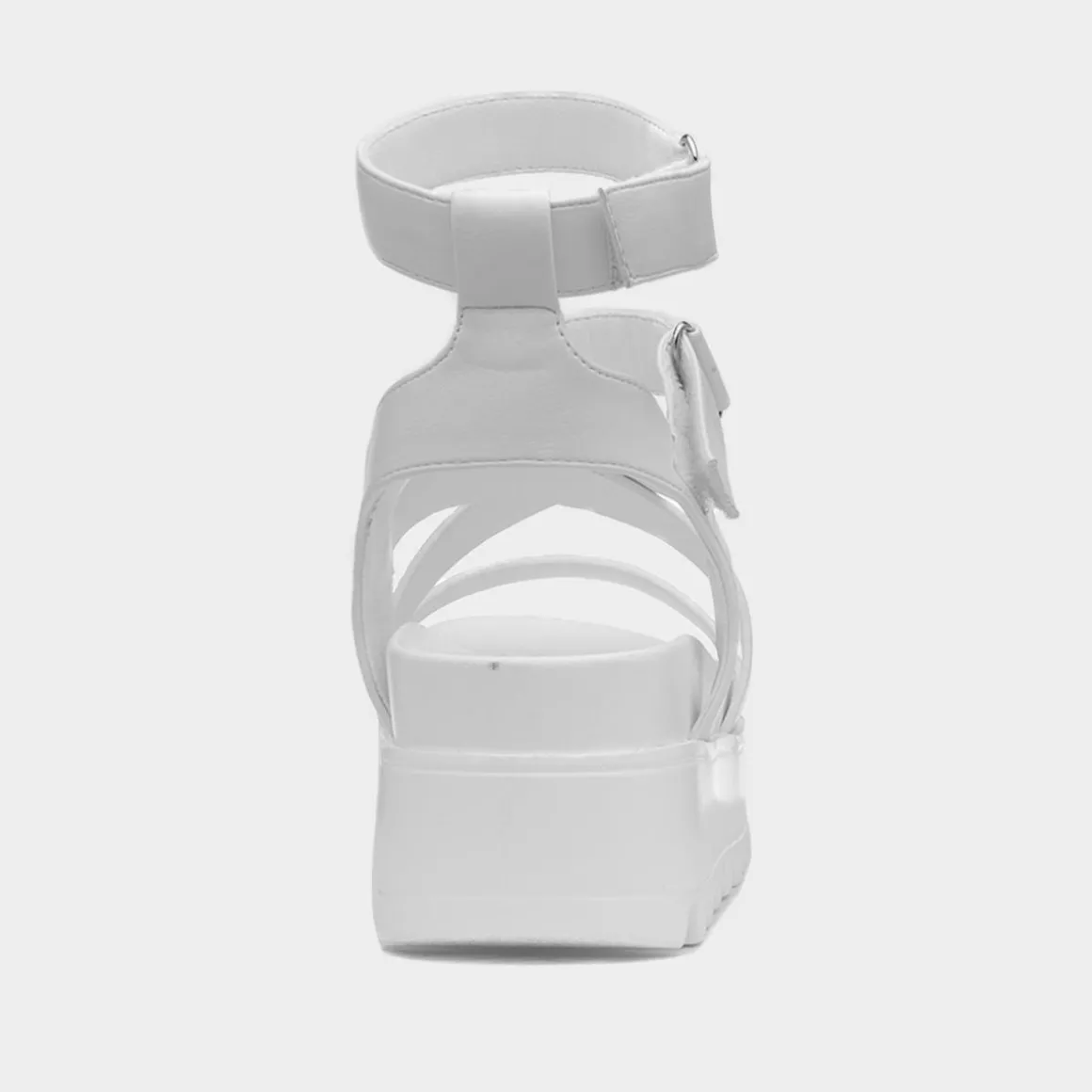 Heart Cynthia Womens White Strappy Chunky Sandal