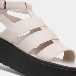 Heart Kenya Womens Beige Flatform Sandal