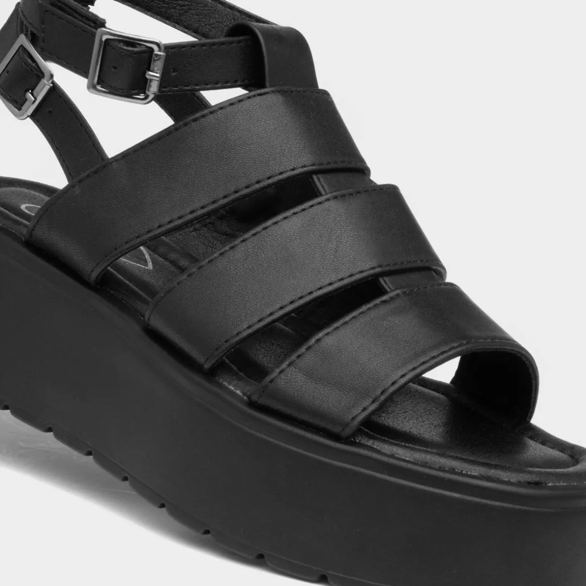 Heart Kenya Womens Black Chunky Sandal