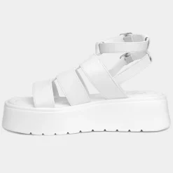Heart Kenya Womens White Chunky Sandal