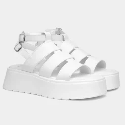 Heart Kenya Womens White Chunky Sandal