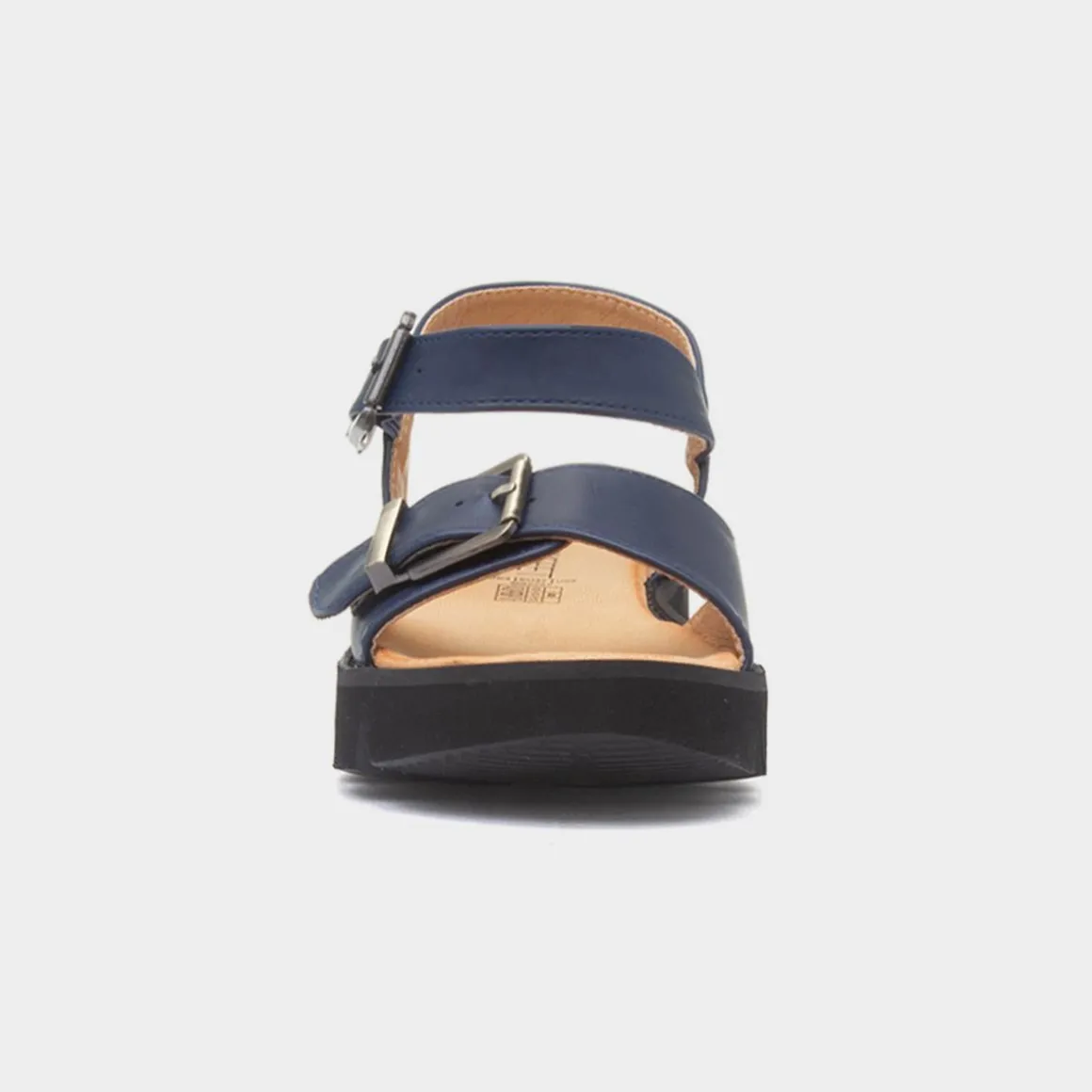Heavenly Feet Alberta Womens Navy Buckle Sandal