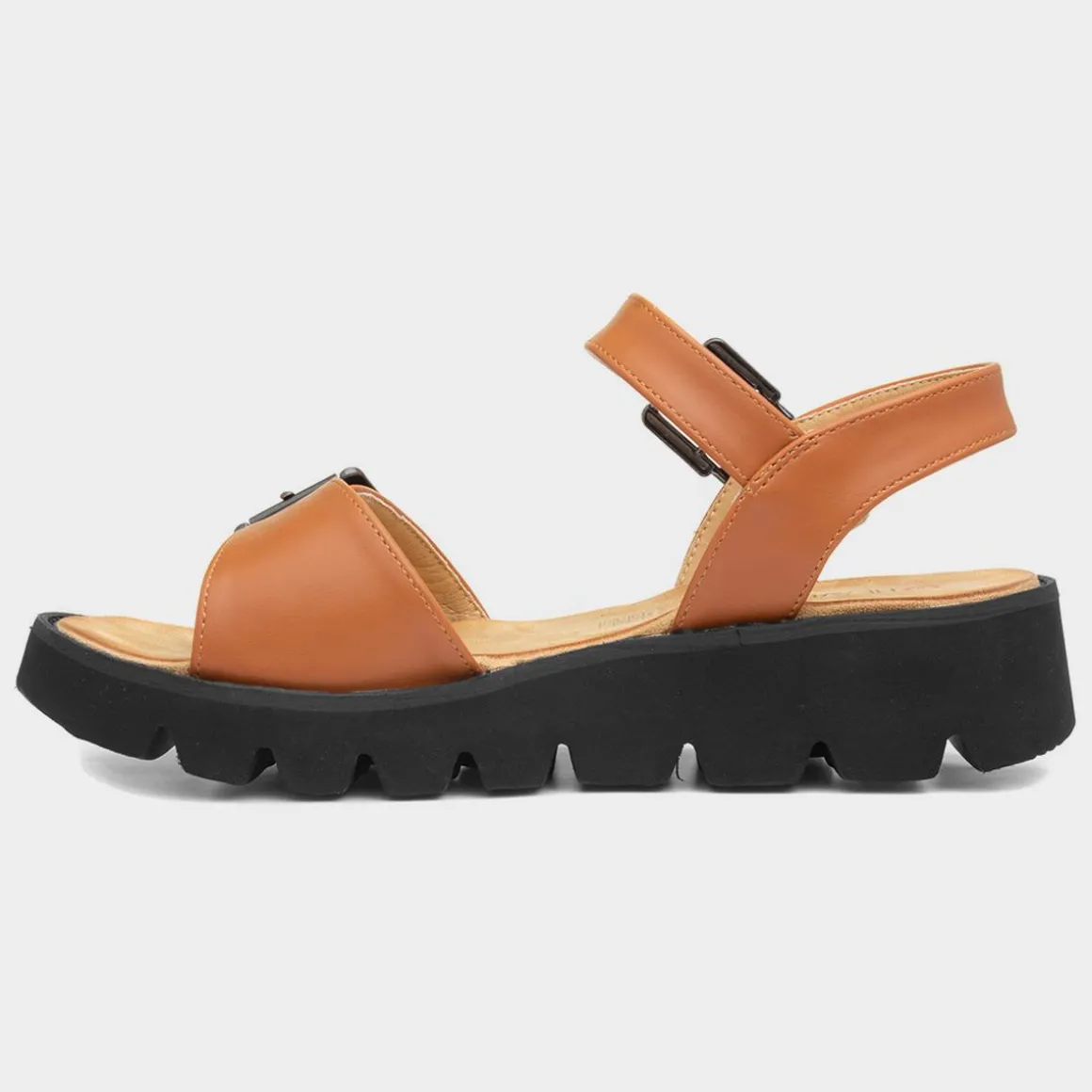 Heavenly Feet Alberta Womens Tan Buckle Sandal