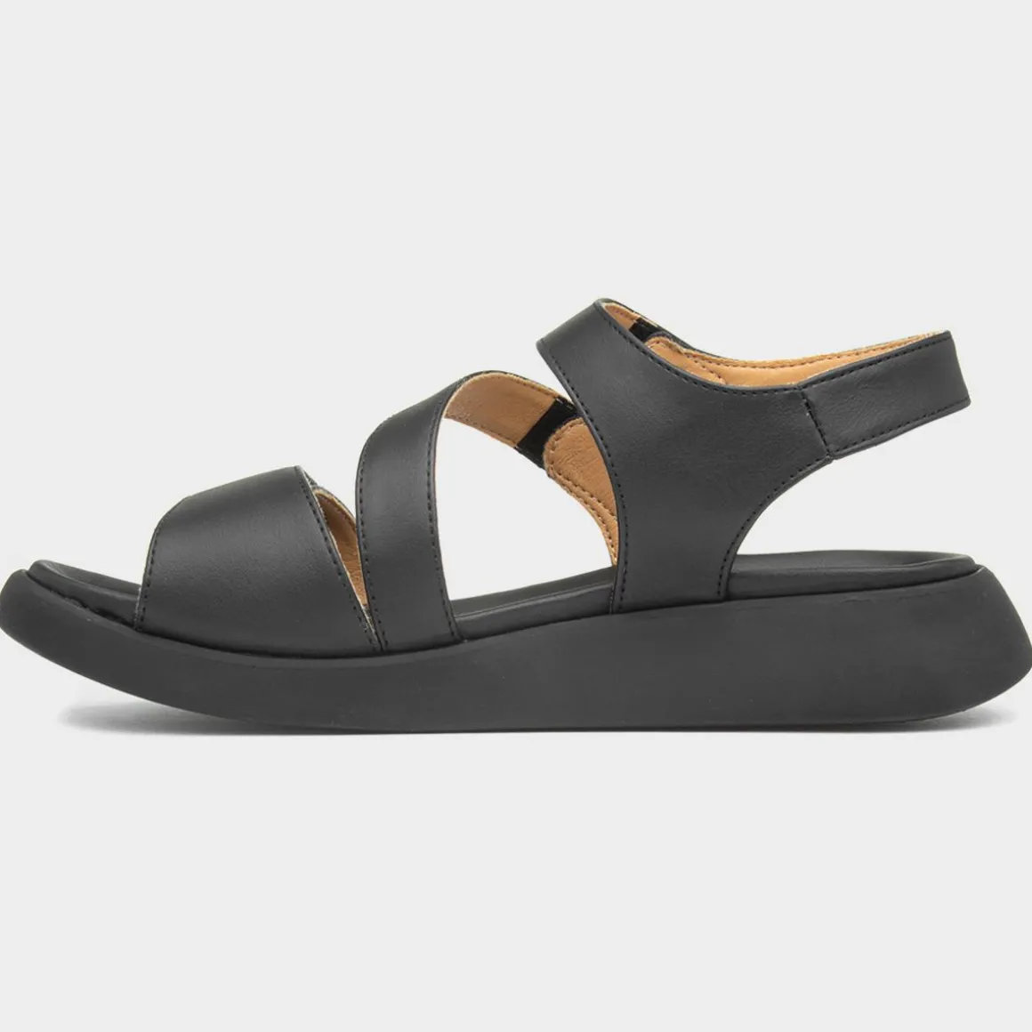 Heavenly Feet Alexa Womens Black Strappy Sandal