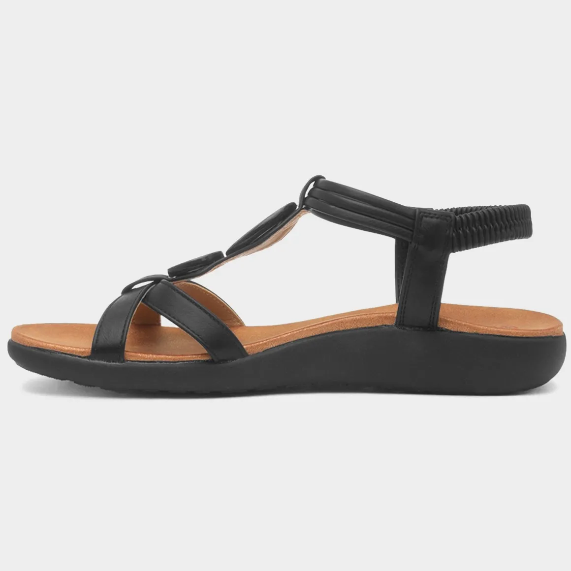 Heavenly Feet Alison Womens Black Sandal