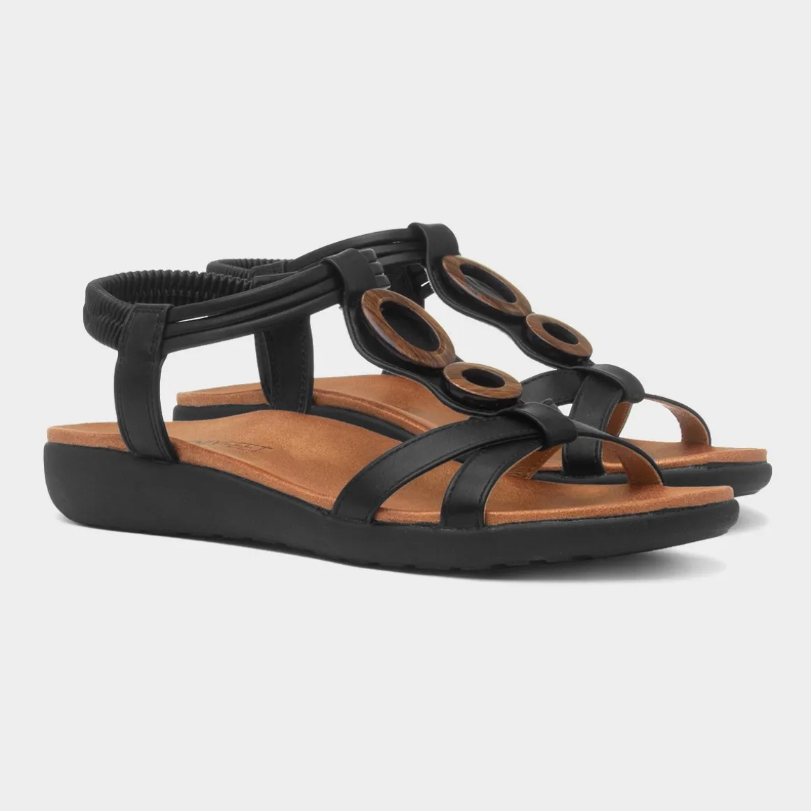 Heavenly Feet Alison Womens Black Sandal