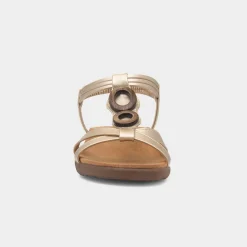 Heavenly Feet Alison Womens Gold Sandal