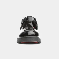 Heavenly Feet Blossom Girls Black T-Bar Shoe