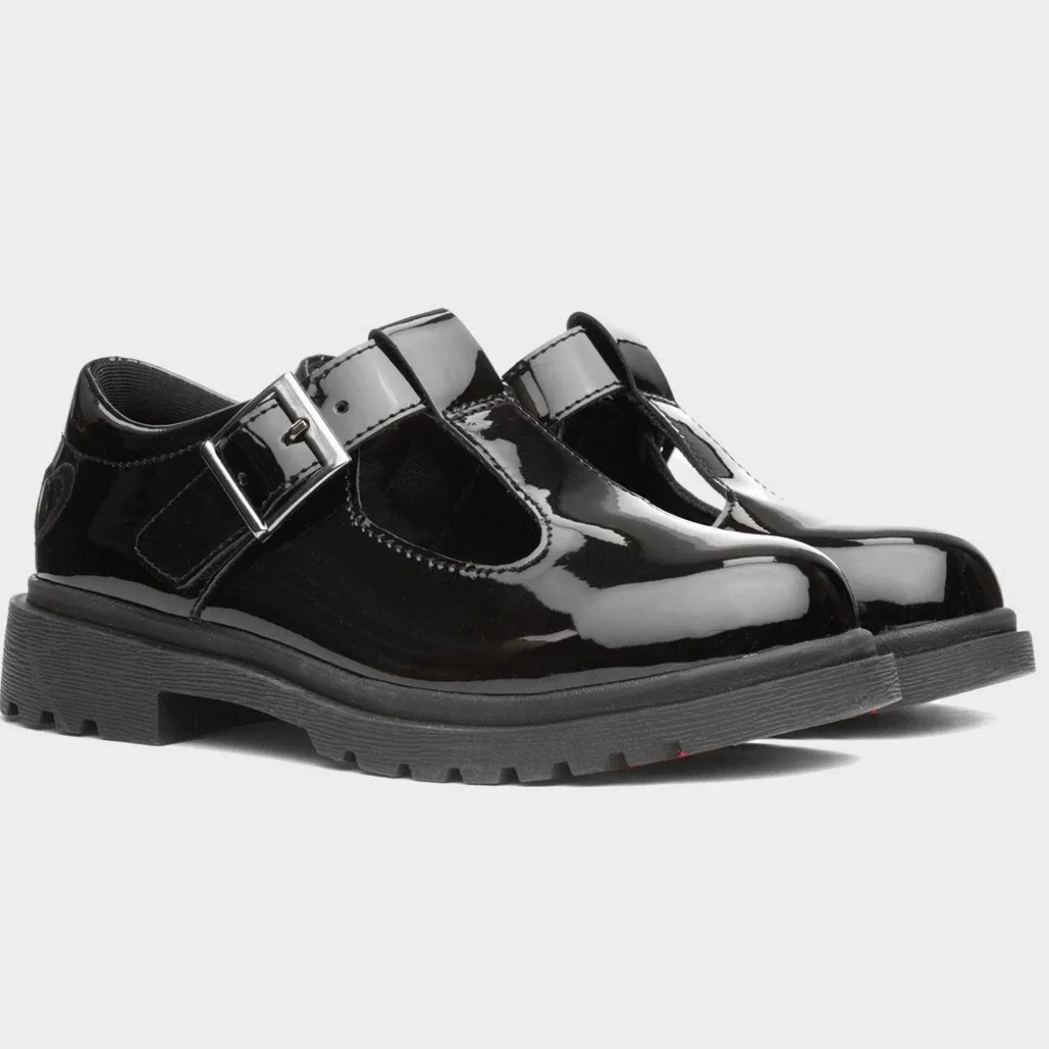 Heavenly Feet Blossom Girls Black T-Bar Shoe