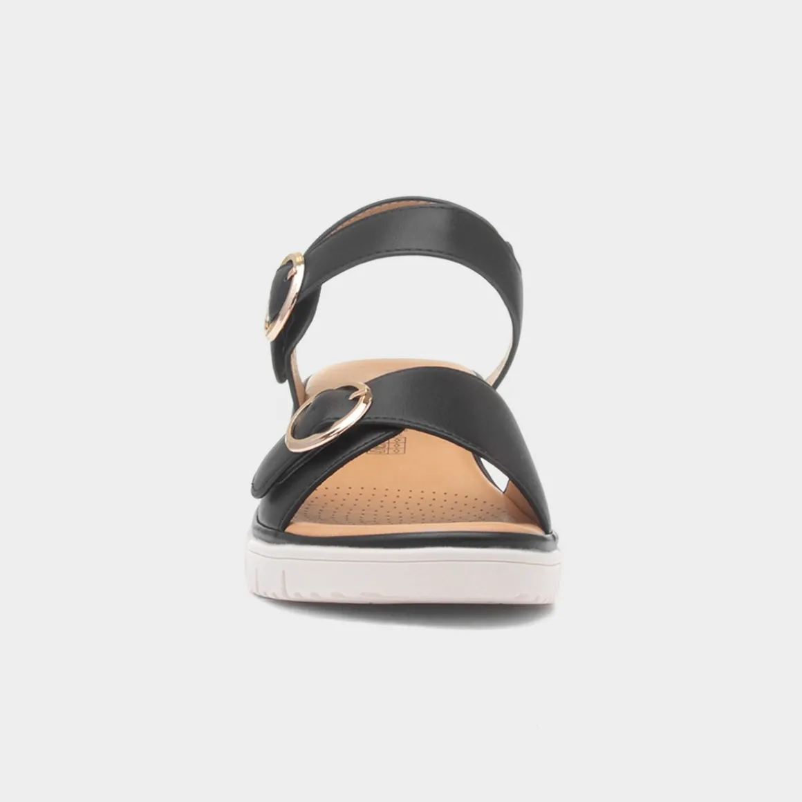 Heavenly Feet Concord Womens Black Wedge Sandal