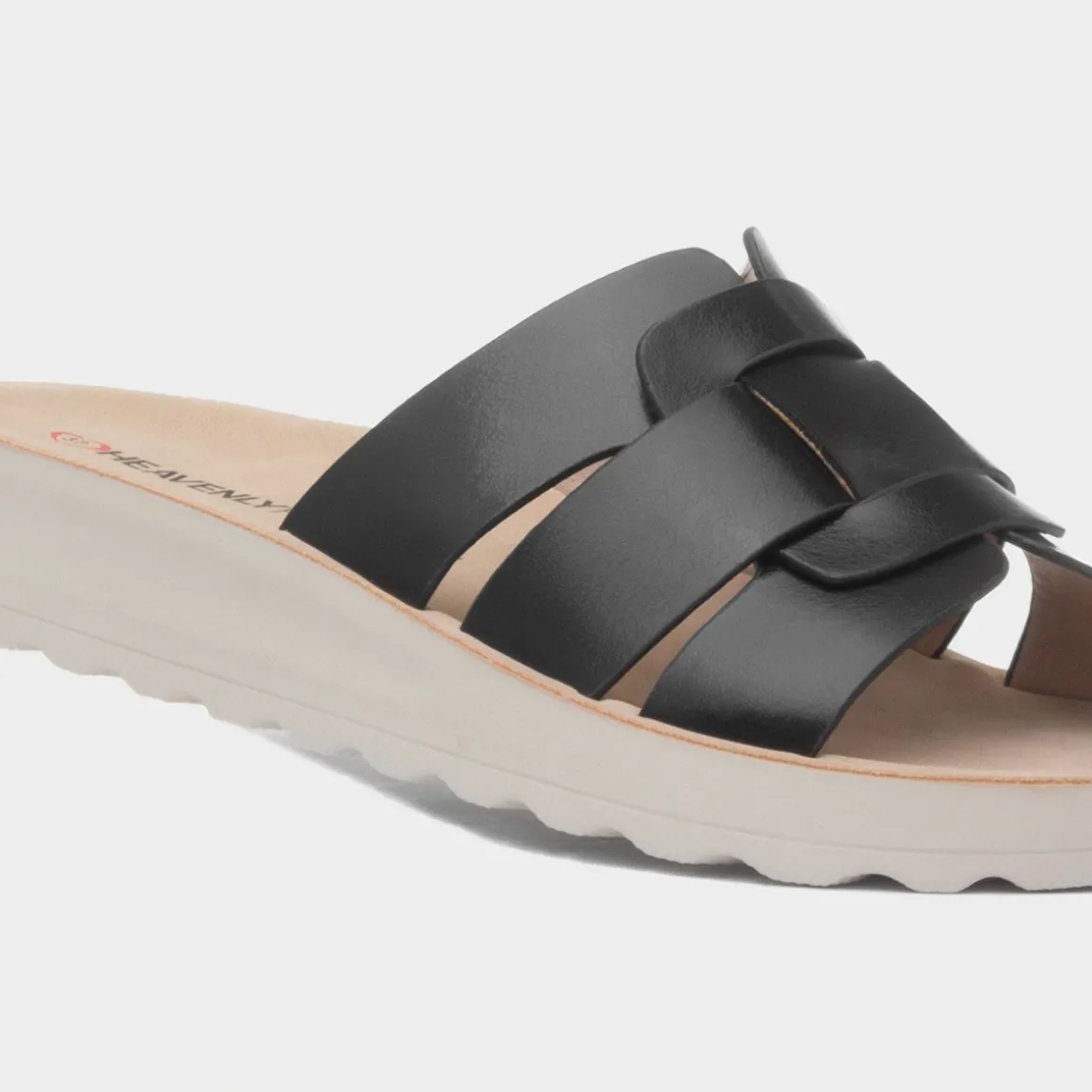 Heavenly Feet Davena Womens Black Mule Sandal