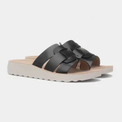 Heavenly Feet Davena Womens Black Mule Sandal