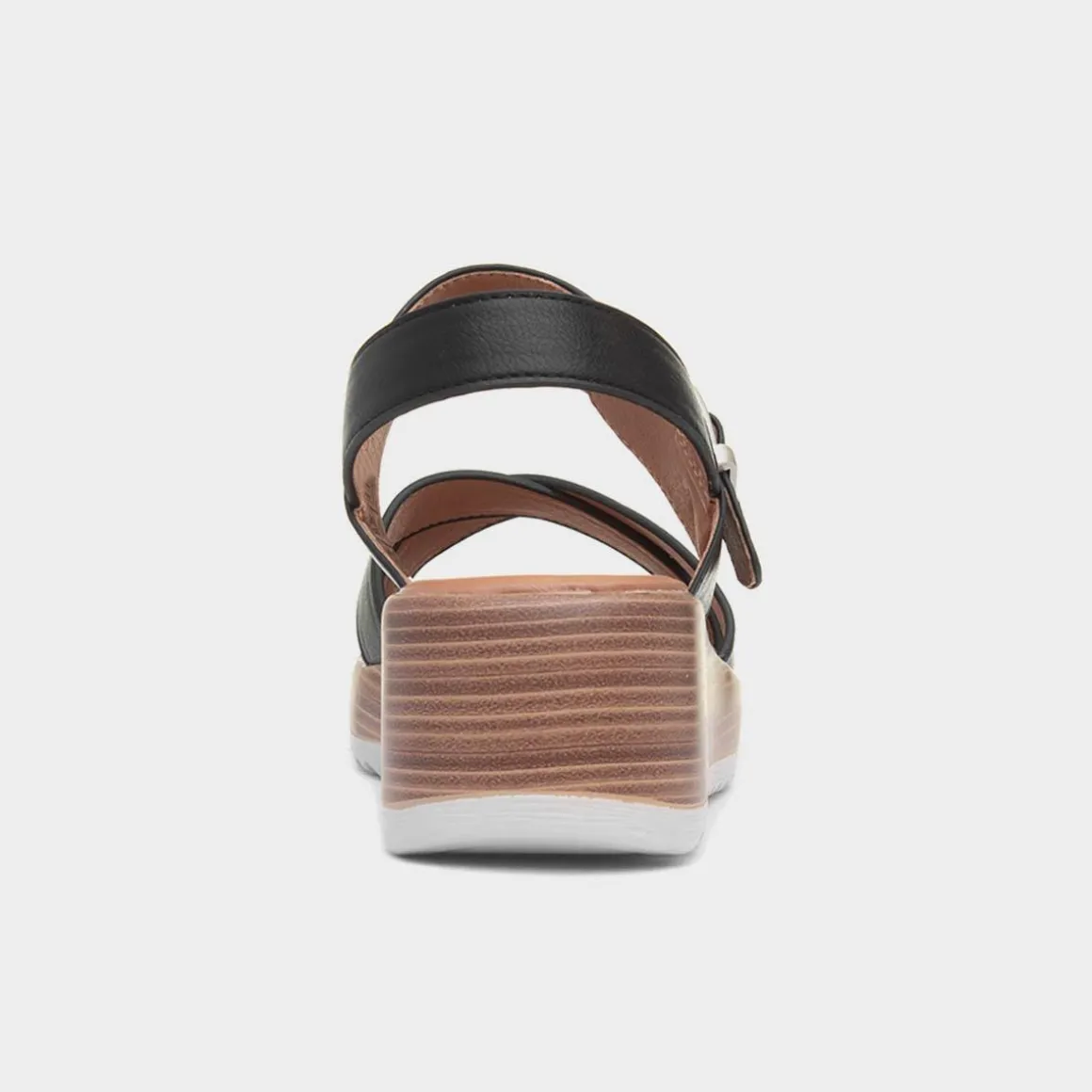 Heavenly Feet Destiny Womens Black Wedge Sandal