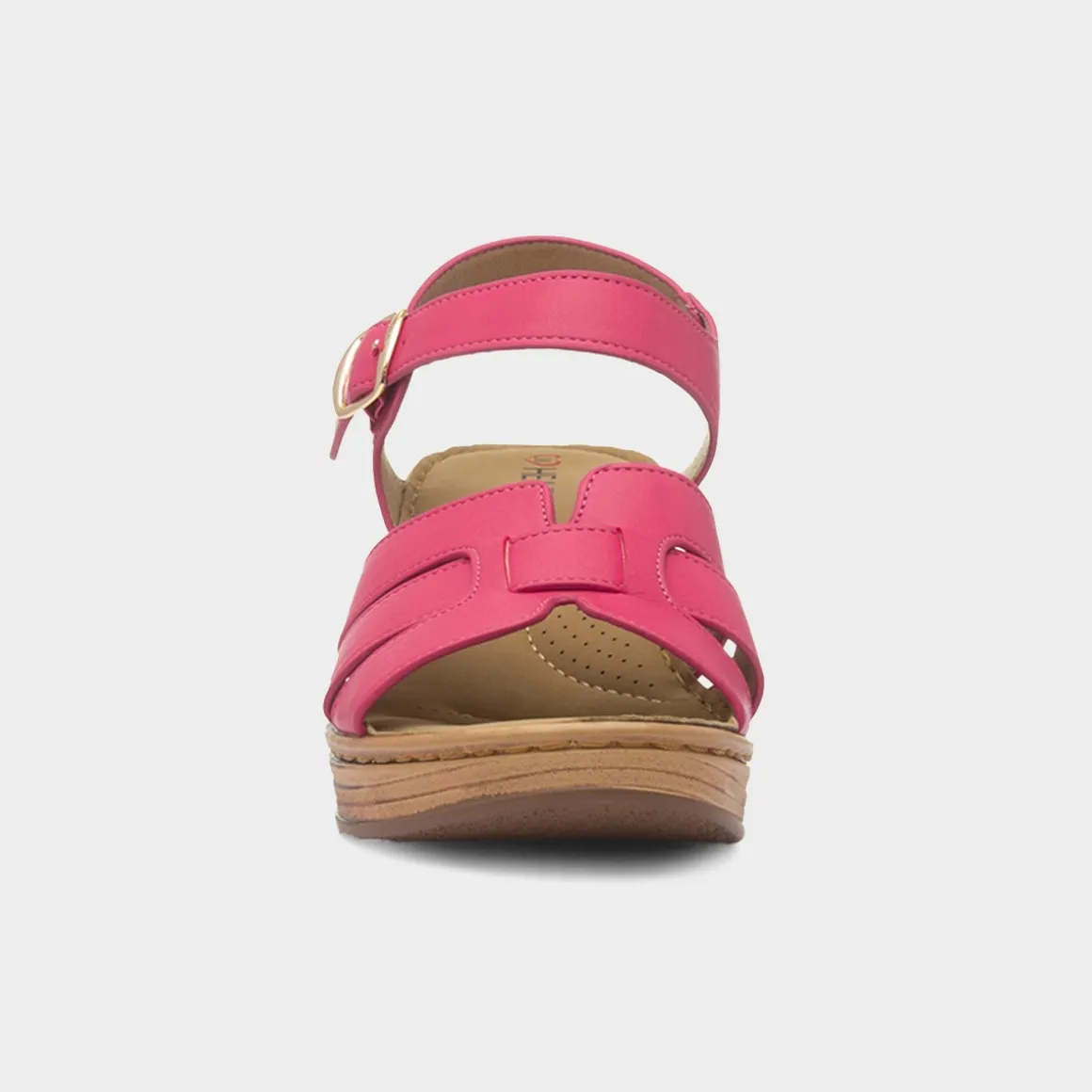 Heavenly Feet Dizzy Womens Pink Wedge Sandal