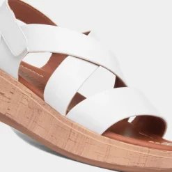 Heavenly Feet Harper Womens White Strappy Sandal