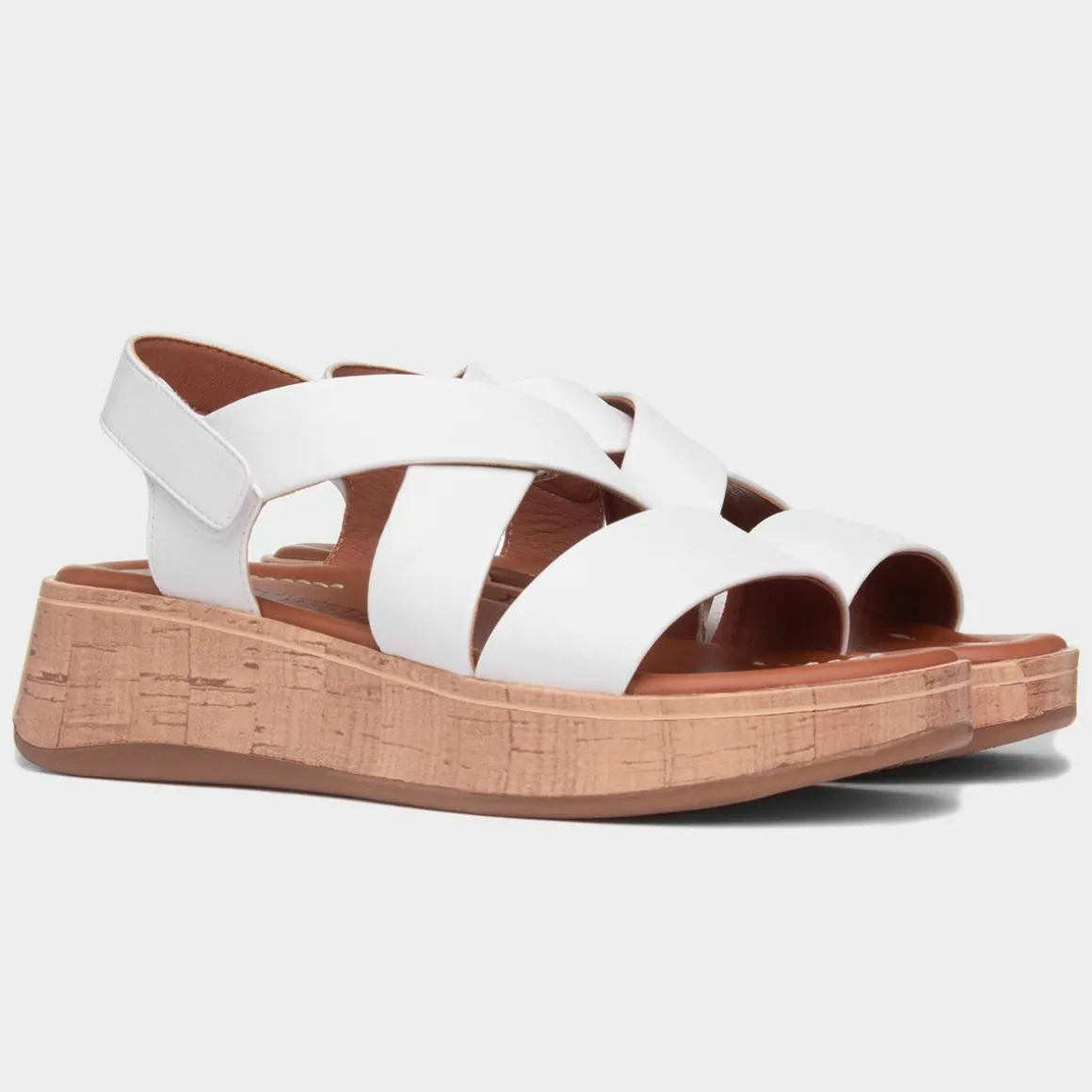 Heavenly Feet Harper Womens White Strappy Sandal