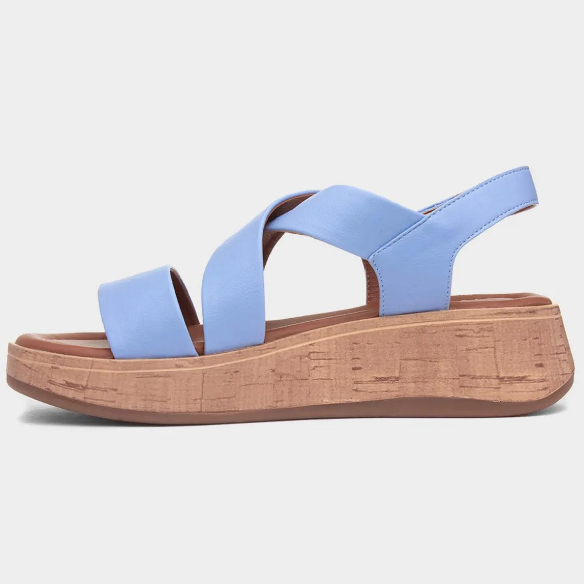 Heavenly Feet Harper Womens Blue Strappy Sandal