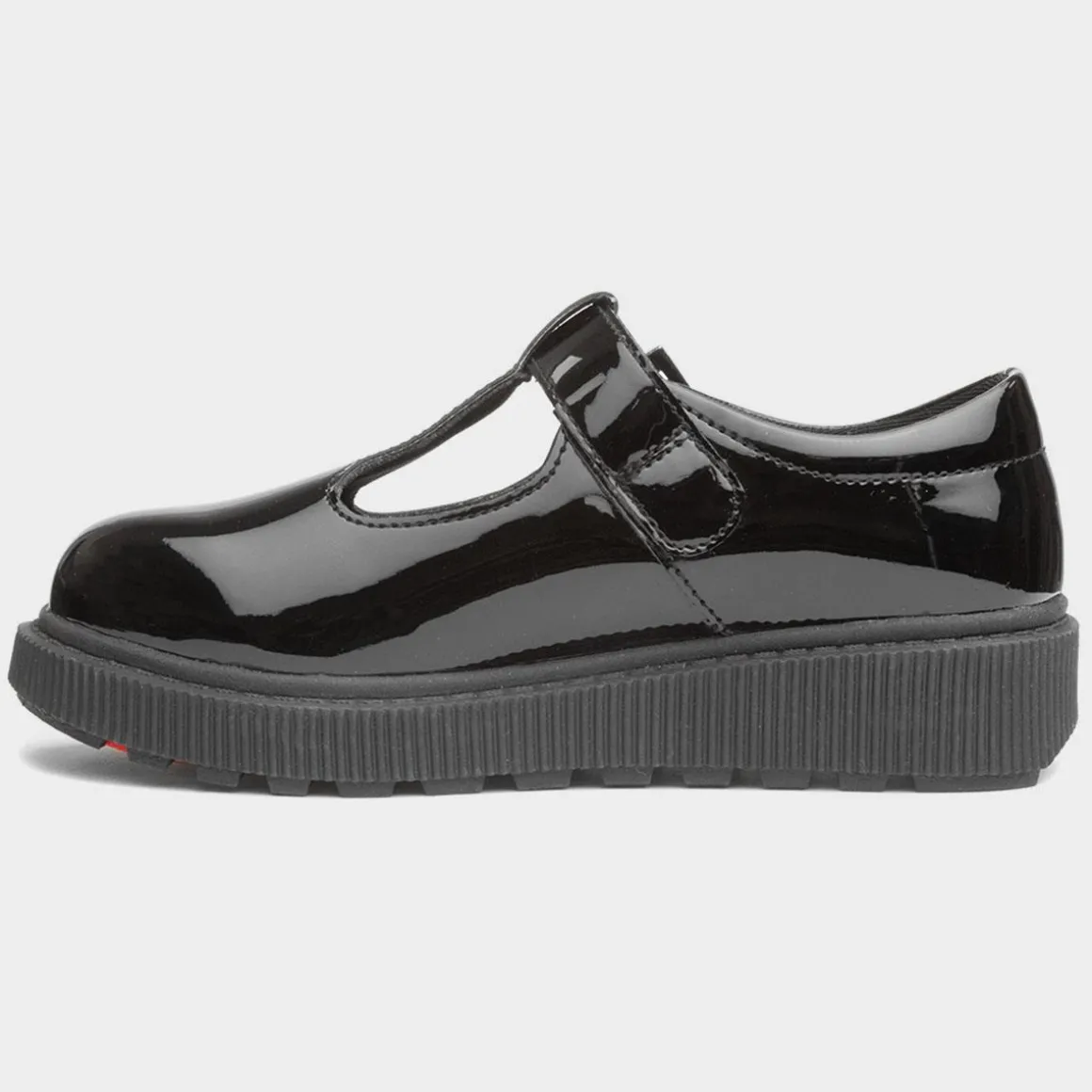 Heavenly Feet Holly Girls Black Patent T-Bar Shoe