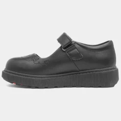Heavenly Feet Iris Girls Black School Shoe