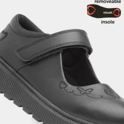 Heavenly Feet Iris Girls Black School Shoe