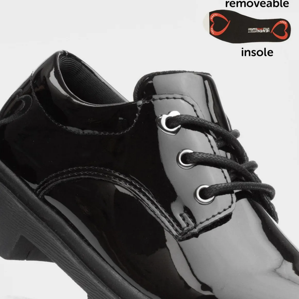 Heavenly Feet Jasmine Girls Black Patent Shoe