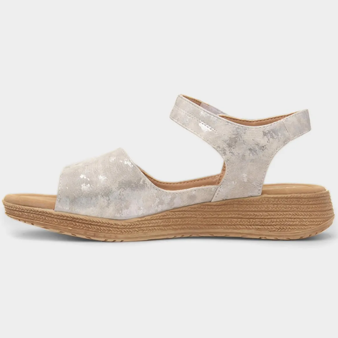 Heavenly Feet Mavis Cloud Womens Silver Sandal