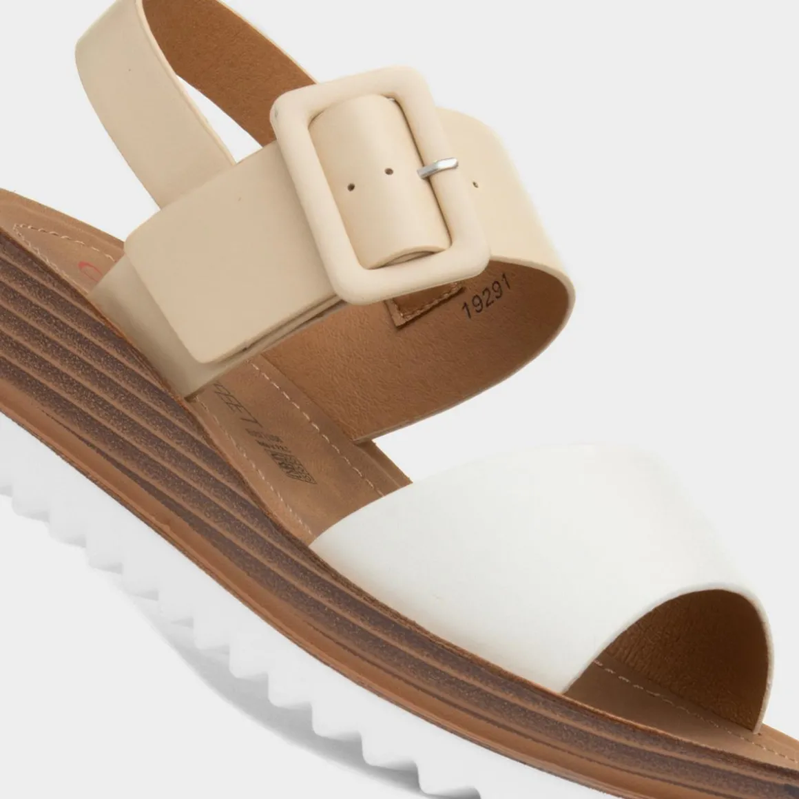 Heavenly Feet Pistachio Womens Nude Wedge Sandal