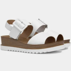Heavenly Feet Pistachio Womens White Wedge Sandal