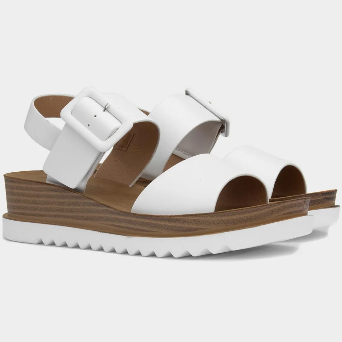 Heavenly Feet Pistachio Womens White Wedge Sandal
