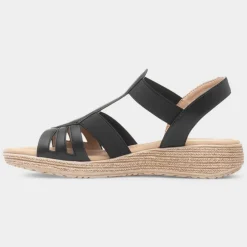 Heavenly Feet Sadie Womens Black Sandal