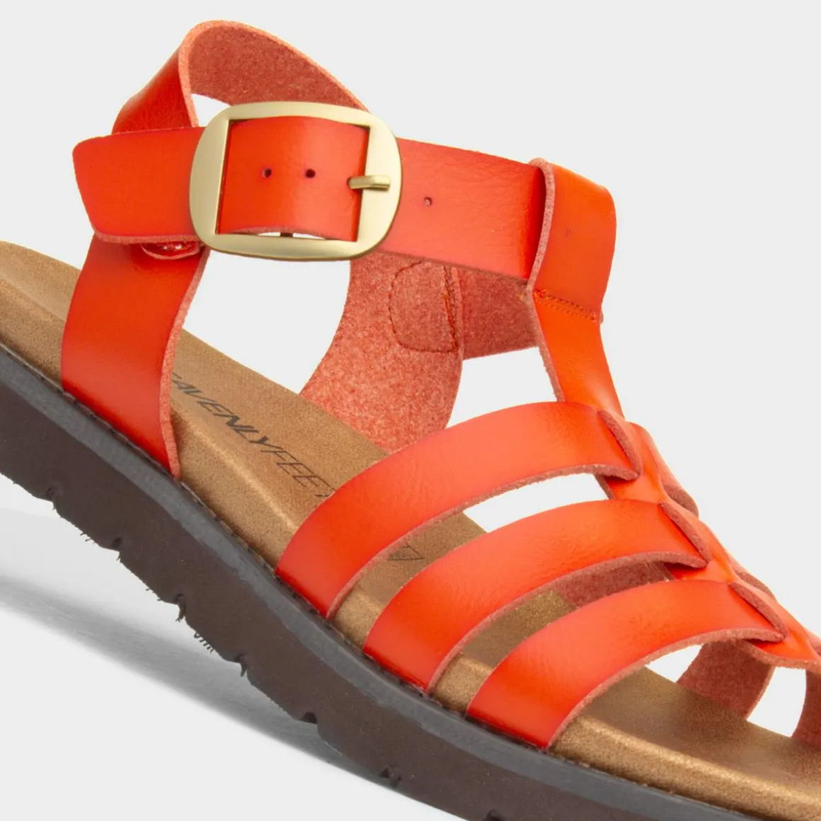 Heavenly Feet Saltwater Womens Orange Sandal