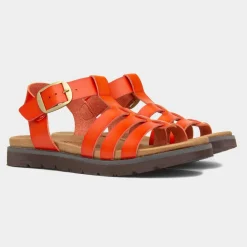 Heavenly Feet Saltwater Womens Orange Sandal