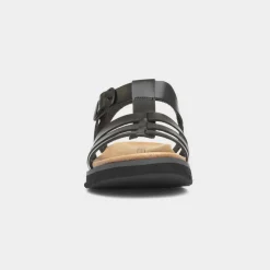 Heavenly Feet Saltwater Womens Black Sandals