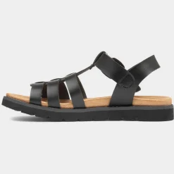 Heavenly Feet Saltwater Womens Black Sandals