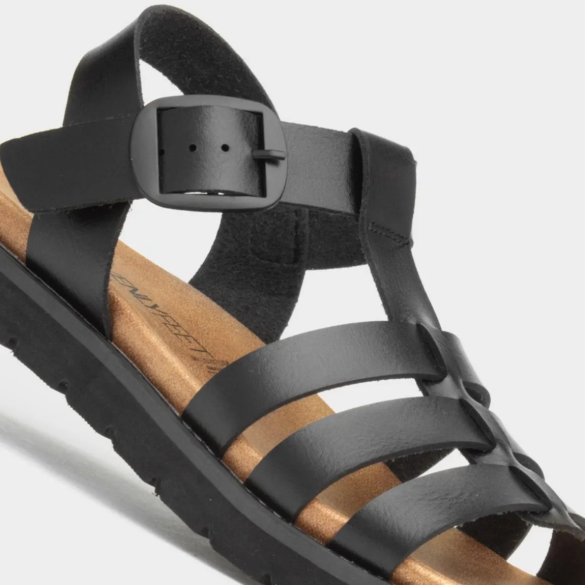 Heavenly Feet Saltwater Womens Black Sandals