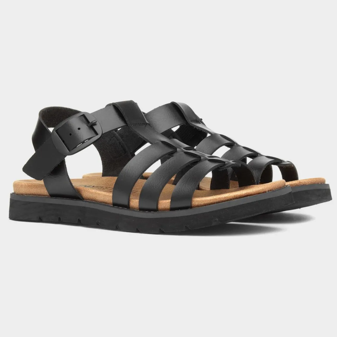 Heavenly Feet Saltwater Womens Black Sandals