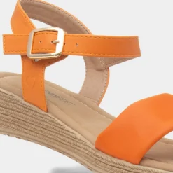 Heavenly Feet Sara Womens Orange Sandal
