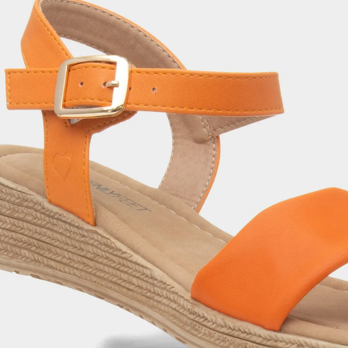 Heavenly Feet Sara Womens Orange Sandal