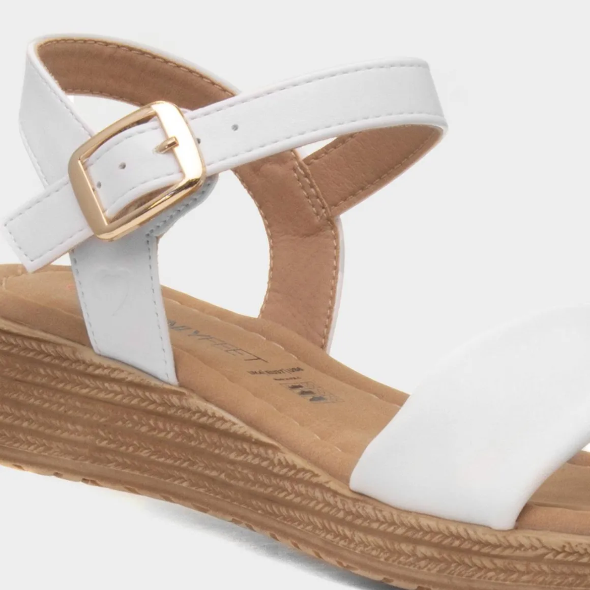 Heavenly Feet Sara Womens White Sandal
