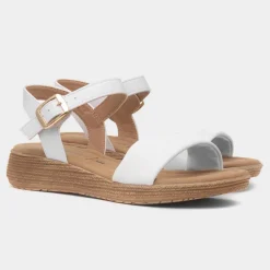 Heavenly Feet Sara Womens White Sandal