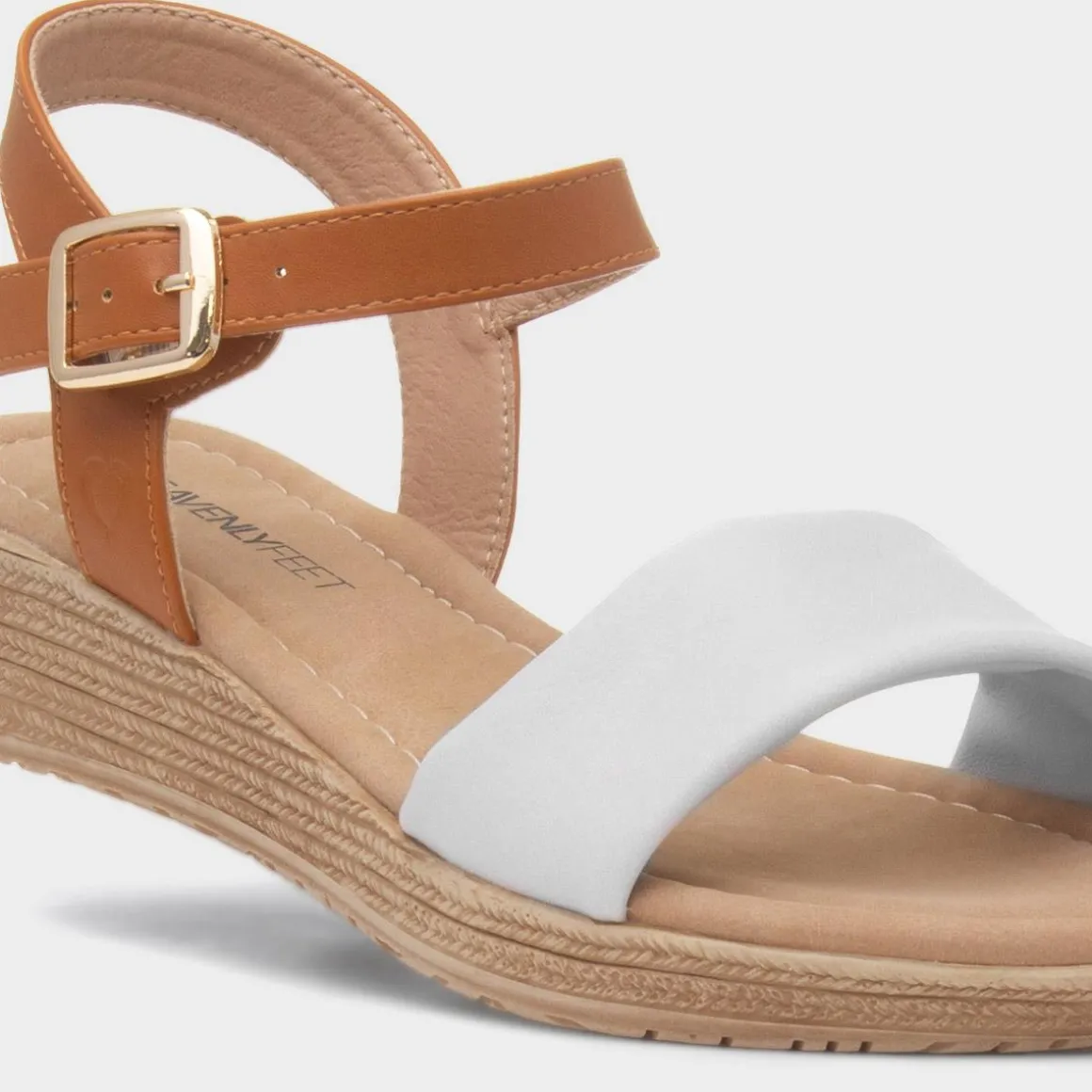 Heavenly Feet Sara Womens Stone Buckle Sandal
