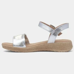 Heavenly Feet Sara Womens Silver Sandal