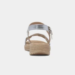Heavenly Feet Sara Womens Silver Sandal