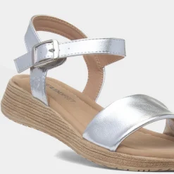 Heavenly Feet Sara Womens Silver Sandal
