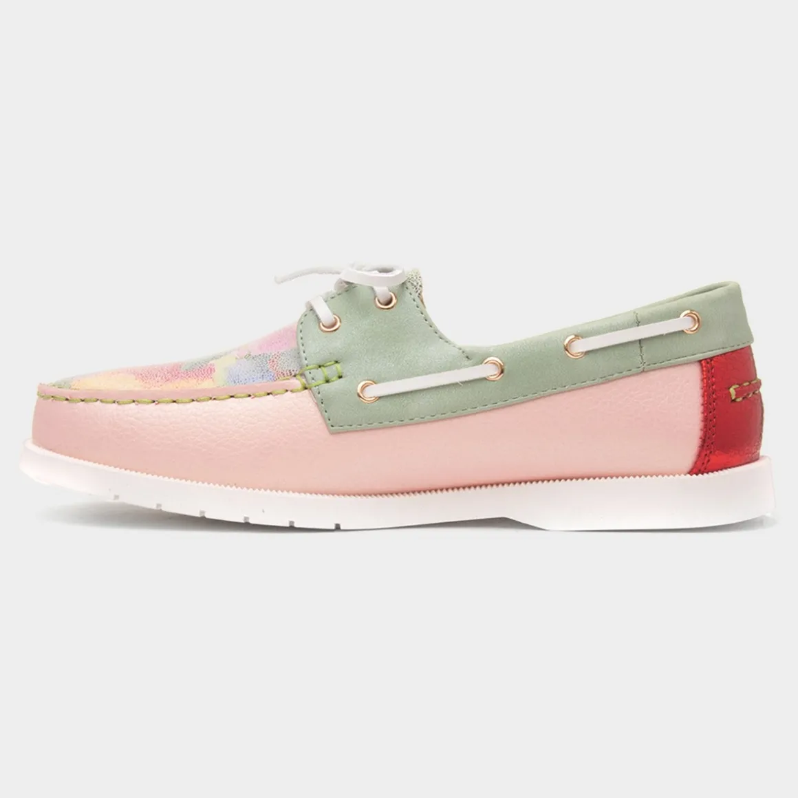 Heavenly Feet Shelly Womens Multi Floral Boat Shoe
