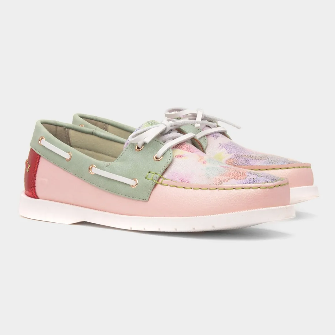 Heavenly Feet Shelly Womens Multi Floral Boat Shoe