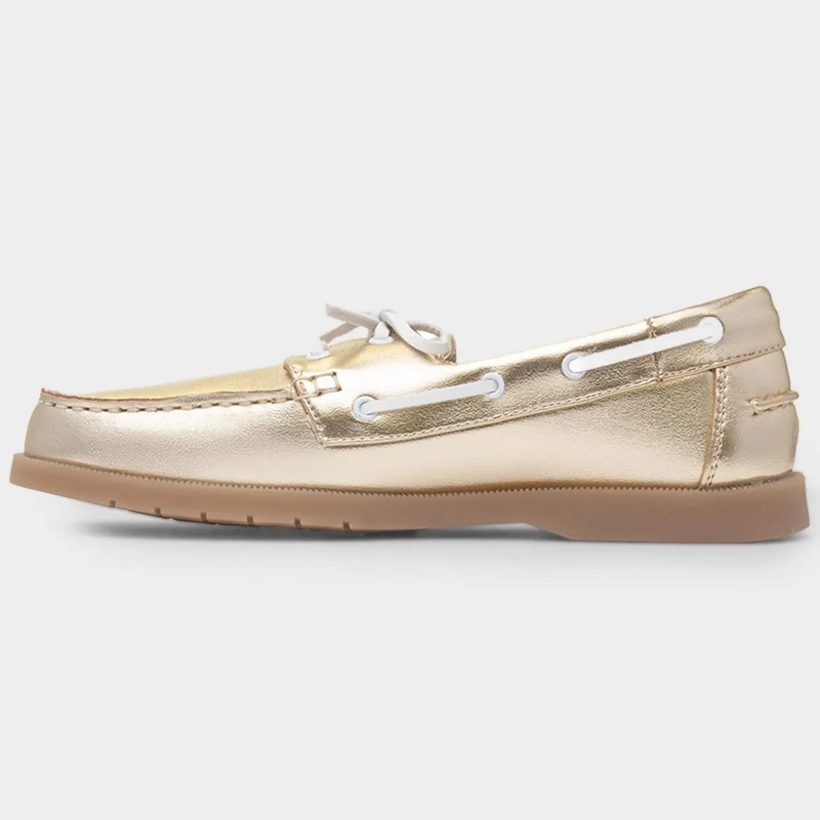 Heavenly Feet Shelly Womens Light Gold Boat Shoe