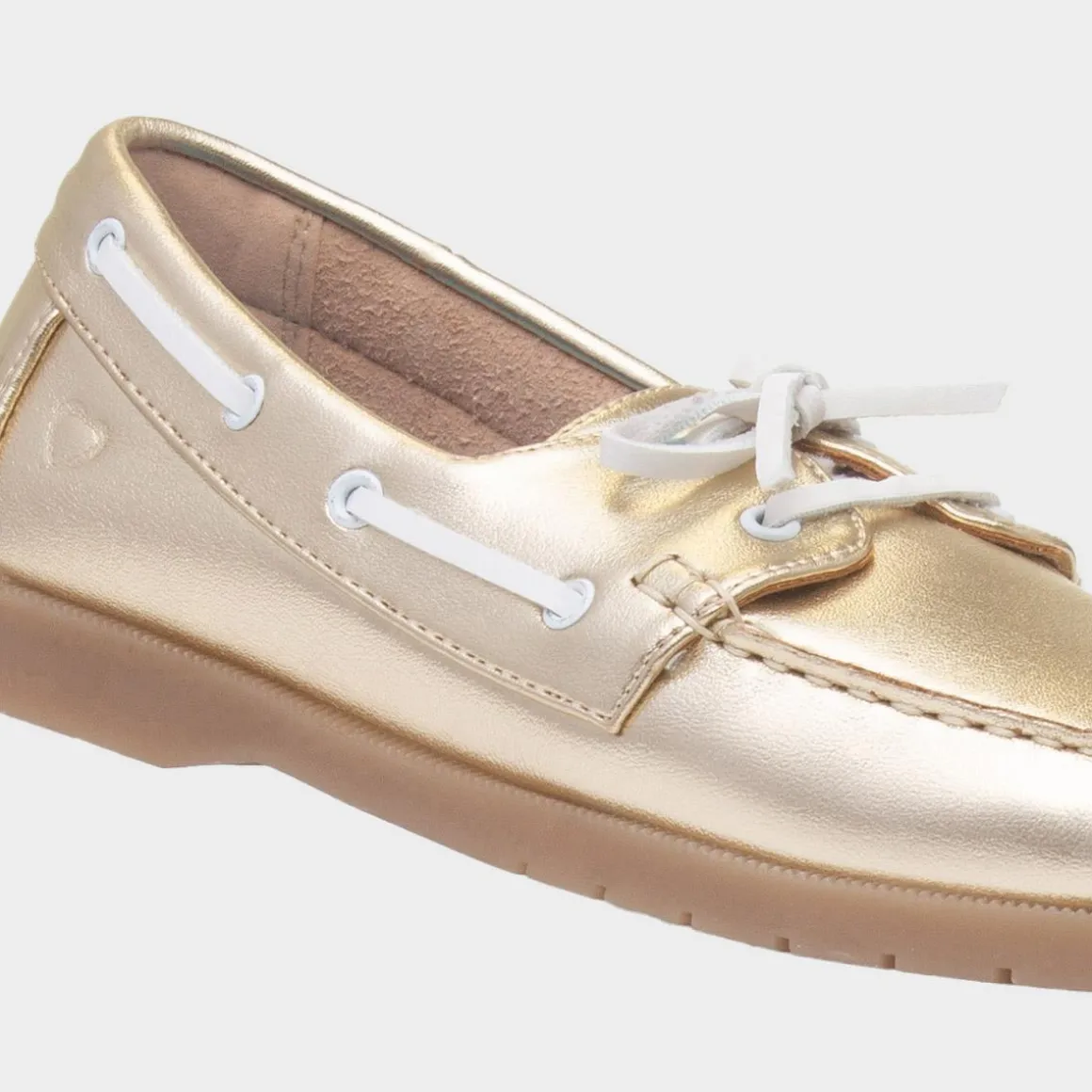 Heavenly Feet Shelly Womens Light Gold Boat Shoe